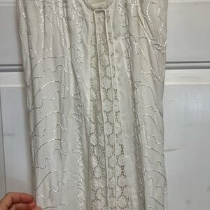 Vintage White Lace Midi Dress size L